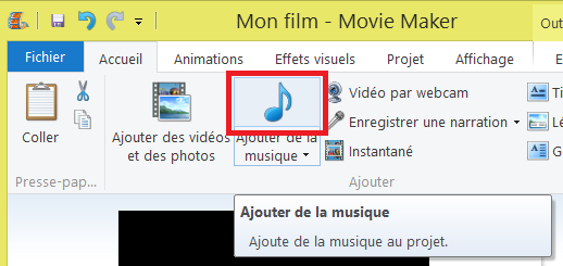 Movie Maker ajout musique