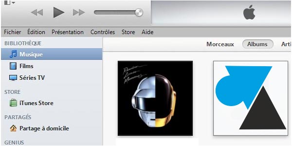 Remettre la barre de gauche dans iTunes