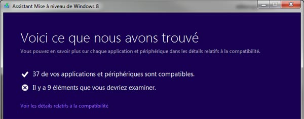 guide tutoriel mise a niveau Windows 8 assistant mise a jour