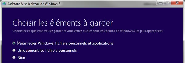 guide tutoriel mise a niveau Windows 8 assistant mise a jour