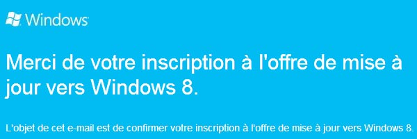 Windows 8 upgrade offer mail
