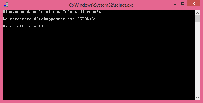 guide tutoriel utiliser le client Telnet Windows 8