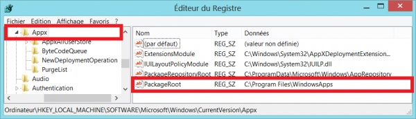 change apps directory regedit