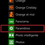 Windows Phone paramètres