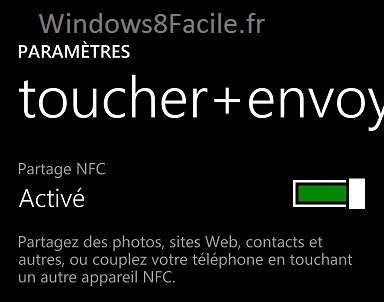Windows Phone NFC actif
