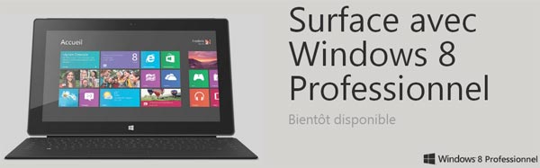 tablette Microsoft Surface Pro avec Windows 8 Professionnel