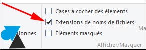 W8 afficher nom extension fichiers explorateur Windows