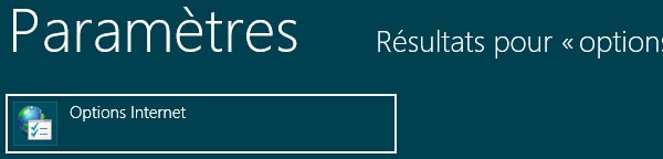 Windows 8 ouvrir Options Internet pour modifier page accueil IE10 Explorer