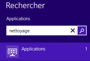 application Nettoyage de disque Windows 8 pour supprimer fichiers temporaires