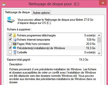 comment utiliser Nettoyage de disque Windows 8 supprimer fichiers temporaires