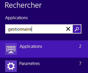 tutoriel recherche ouvrir Gestionnaire des taches Windows 8