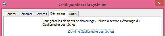 ancien msconfig demarrage Gestionnaire des taches Windows 8