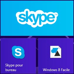 icone Skype pour bureau et ModernUI sur Windows 8