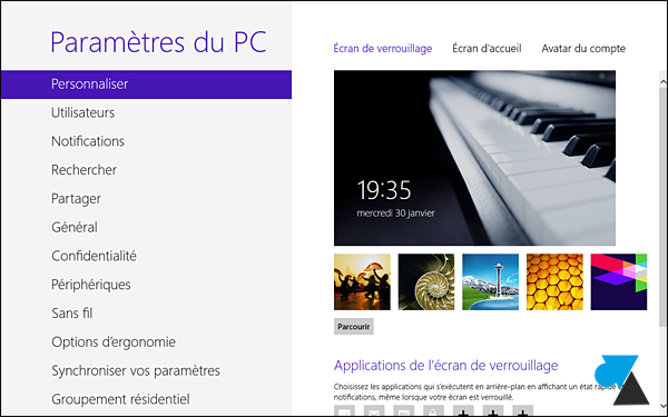 tutoriel modifier image fond ecran Windows 8