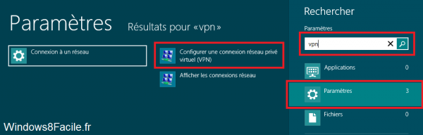 VPN Windows 8 rechercher