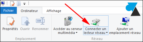 comment connecter lecteur reseau Windows 8