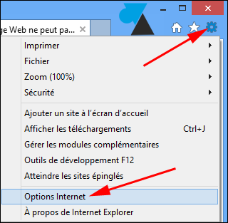 Windows 8 options internet explorer 10