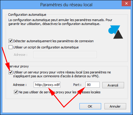 guide comment configurer proxy Internet Explorer 10