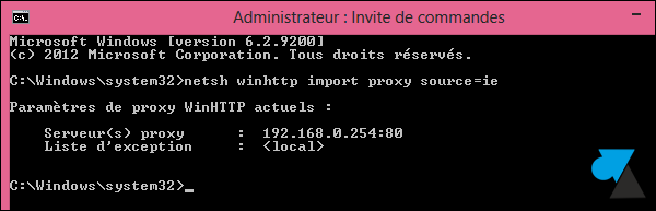 proxy systeme Windows8