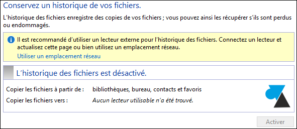 W8F sauvegarde automatique fichiers documents Windows 8