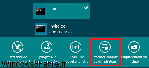 Windows 8 cmd.exe administrateur