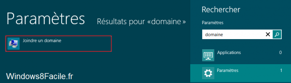 Windows 8 RT Recherche domaine