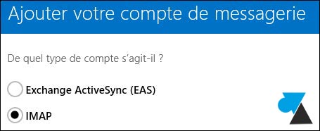 Windows 8 8.1 Courrier IMAP