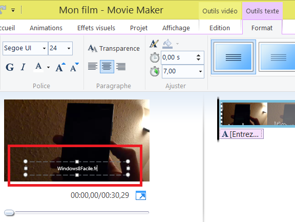 Movie maker modification légende