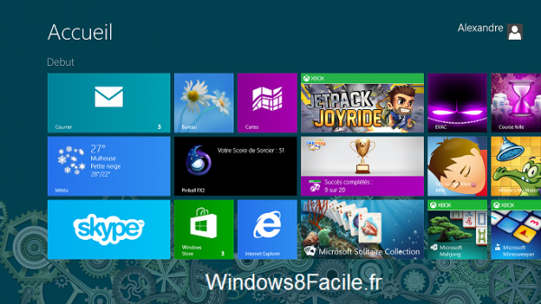 Ecran de démarrage Windows 8