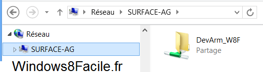 Windows 8 RT partage dossier vérification