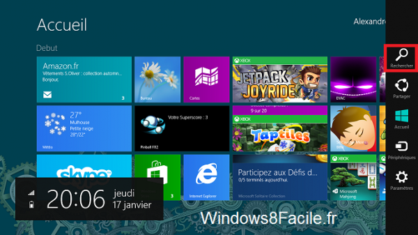 Windows 8 Rechercher Services 1