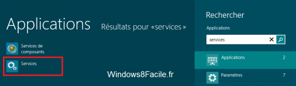 Windows 8 Rechercher Services 2