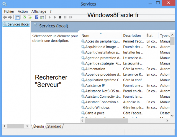 Windows 8 Service Serveur