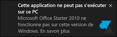 Office Starter 2010 gratuit Windows 10