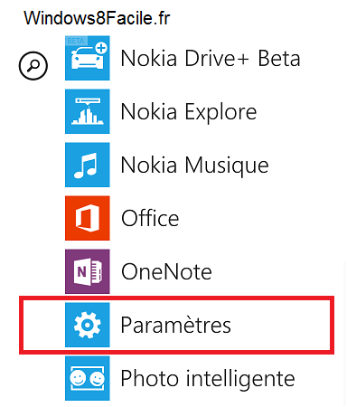 Windows Phone 8 Paramètres