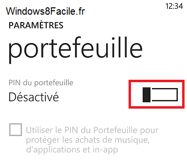 Windows Phone 8 Portefeuille