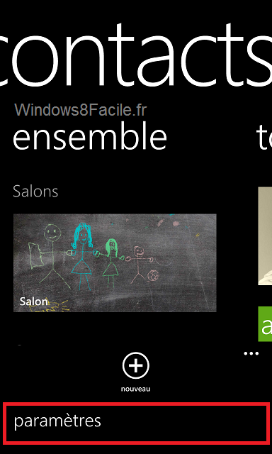 Windows Phone Contacts Paramètres 2/2