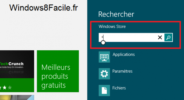 Windows Store toutes applications recherche *