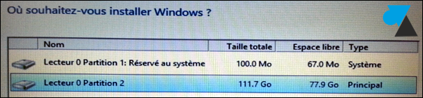 installation Windows formater disque dur