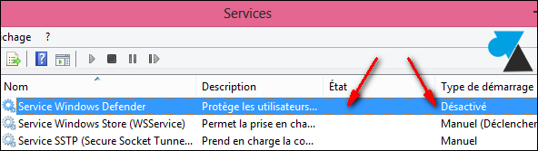service Windows Defender antivirus serveur Windows8