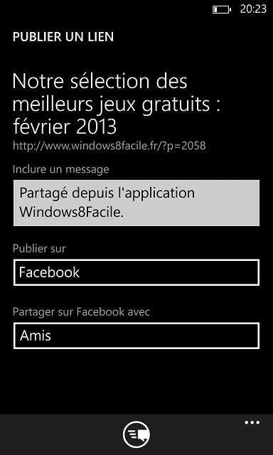 Windows8Facile partager un article