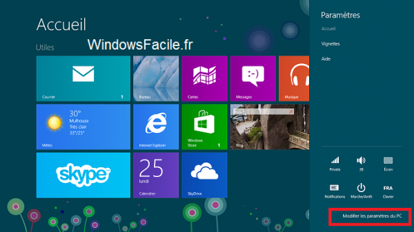 Windows 8 paramètres 2