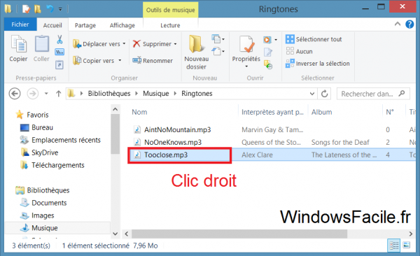 Windows 8 Envoyer fichier