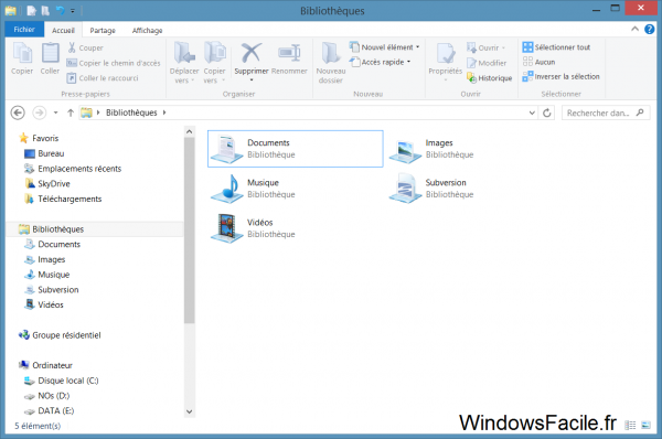 Windows 8 explorateur fichiers
