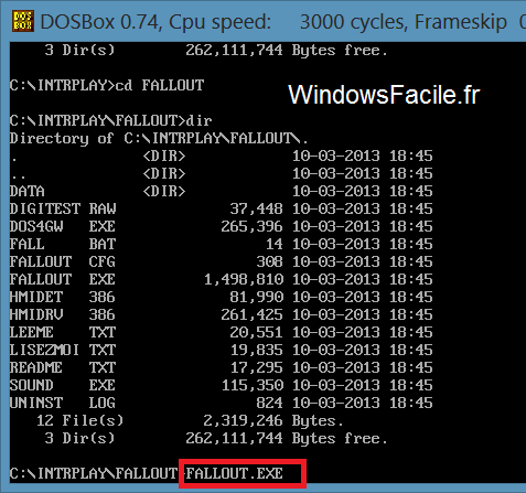 DOSBox Fallout.exe