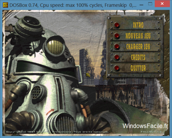Fallout 1 menu DOS