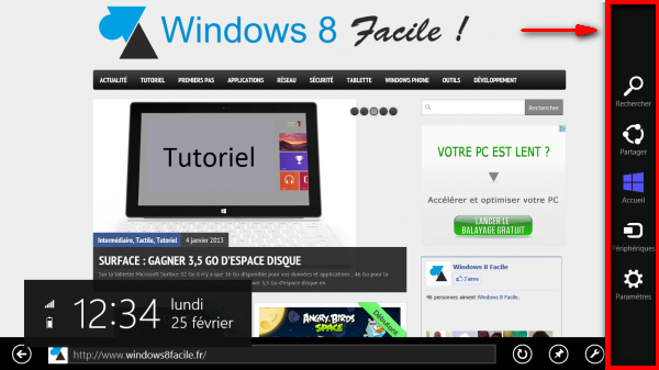 windows 8 menu barre charme