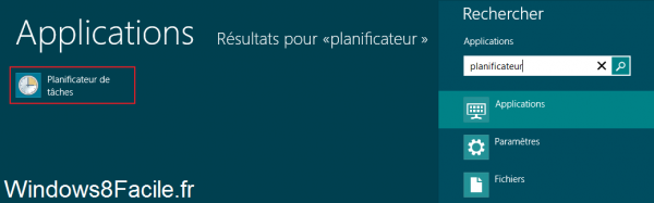 Windows 8 plantificateur de tâches