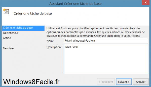 Planificateur réveil tâche de base