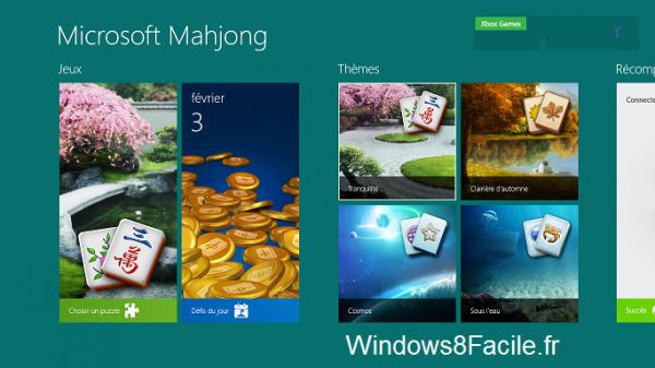 Microsoft Mahjong accueil